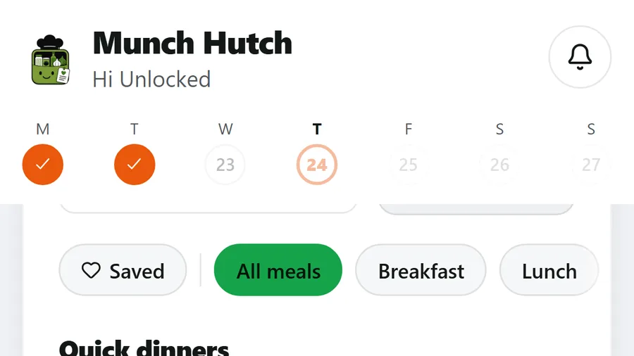 The recipes screen with a field reading Paste a recipe link beside an Import button
